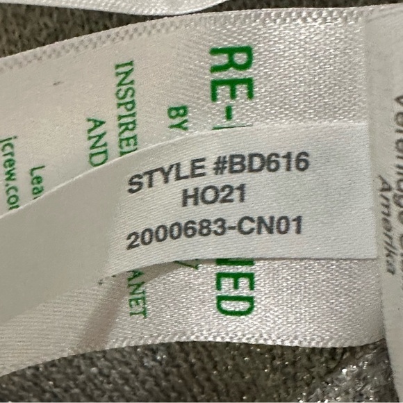 Jcrew Merino Wool Metallic Cropped V neck Cardigan Sweater Silver - Picture 7 of 7